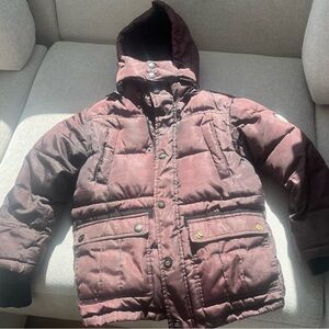 DKNY Big Boys Heavyweight Puffer Jacket - Black "Circa 1989" Logo - Size S (7/8)